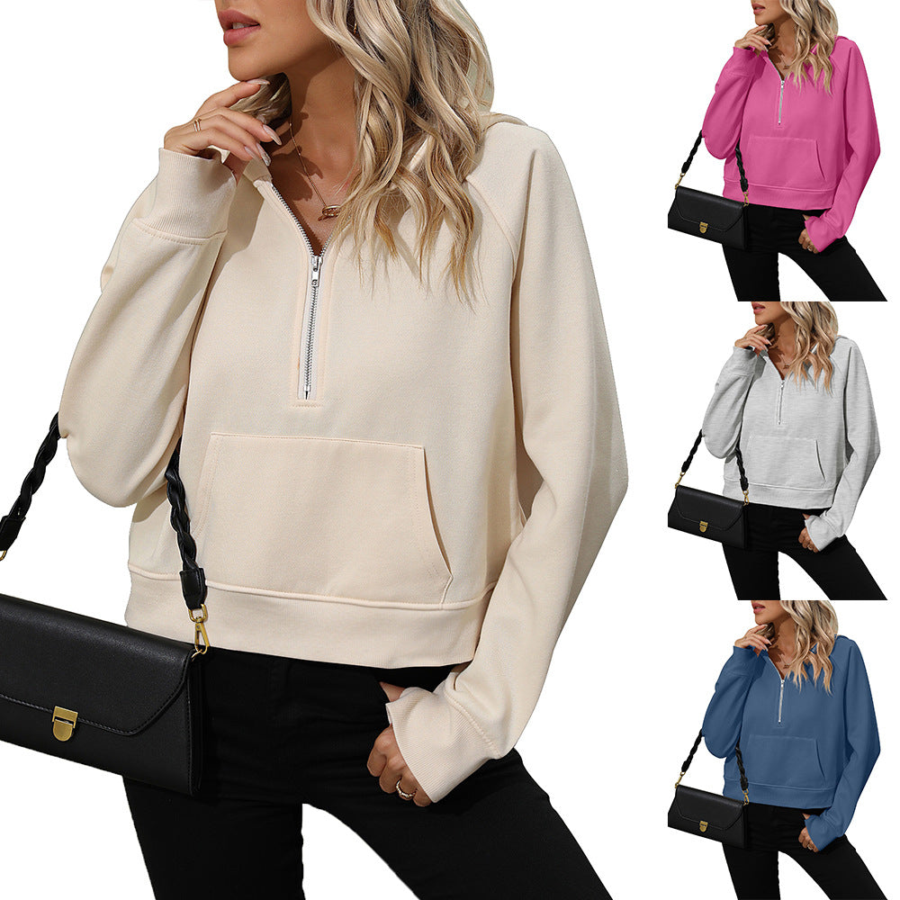 Sweat polaire court demi-zip