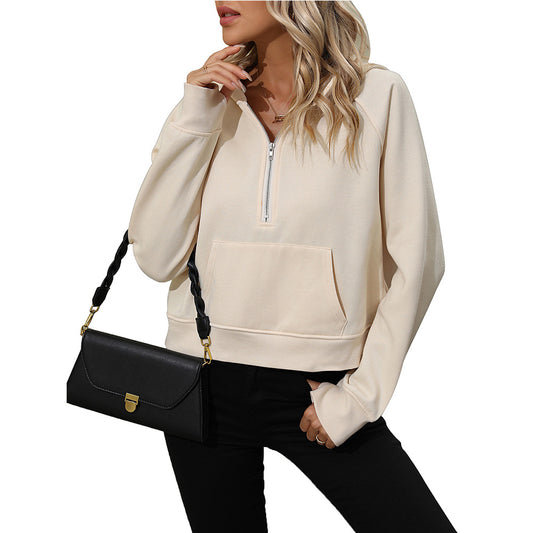 Sweat polaire court abricot
