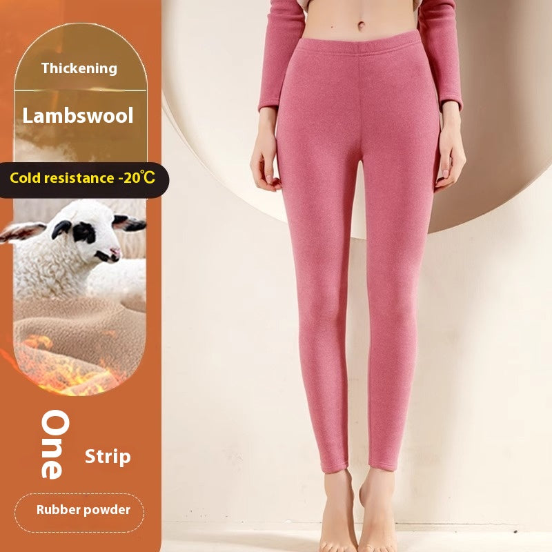 Legging chaud doux toucher rose poudré